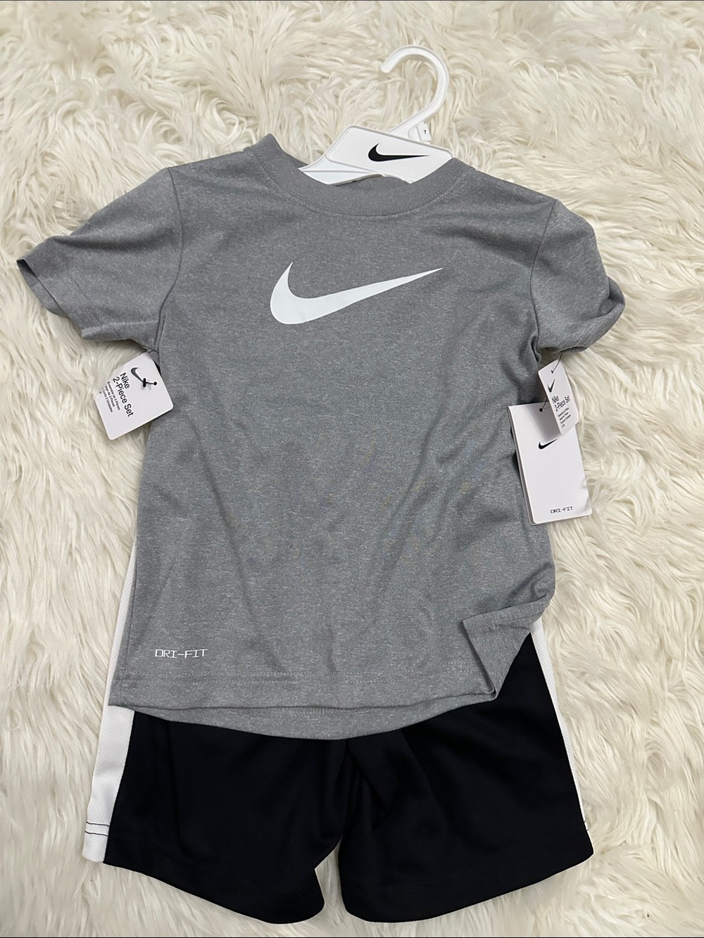 Nike Gray Short-Sleeve Dri-FIT Tee with White Swoosh - Picture 1 of 3